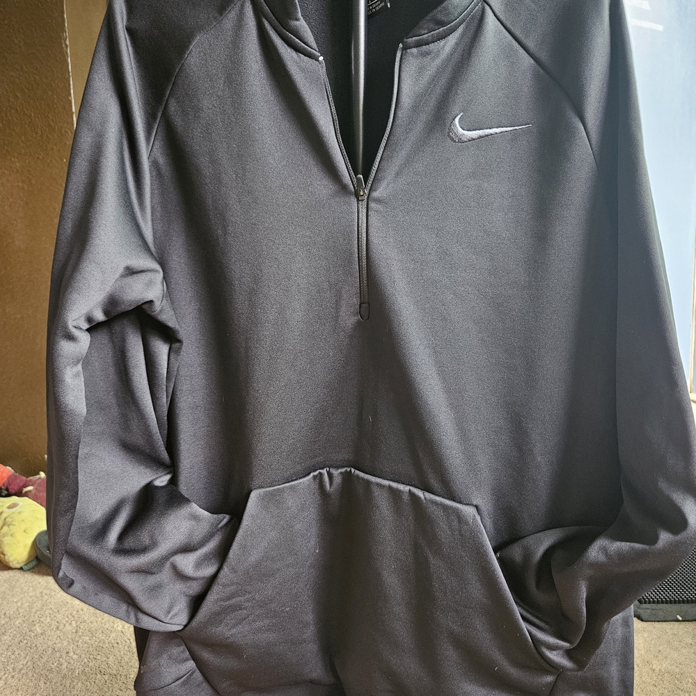 Nike Black Half-Zip Athletic Pullover with Swoosh
